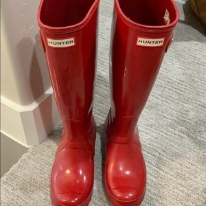 Red hunter boots